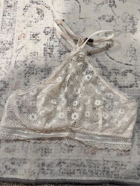 Victoria's Secret Cream Lace Halter Bralette